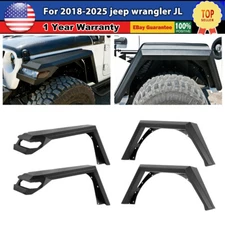 Front/Rear Fender Flares For 2018-2025 Jeep Wrangler JL JLU Powder Coated Steel