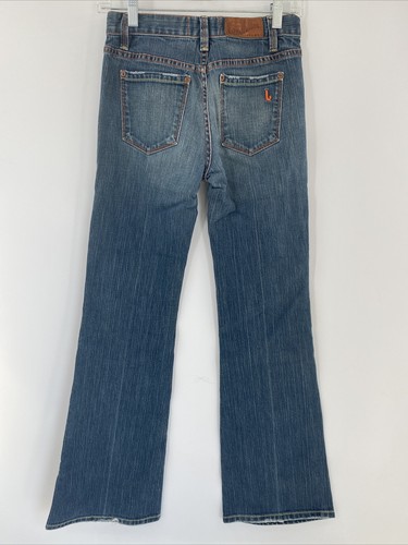 VINTAGE Retro 70er Landlubber Dark Wash Blau Denim Flare Breitbein Jeans 26 Glocken - Bild 5 von 9
