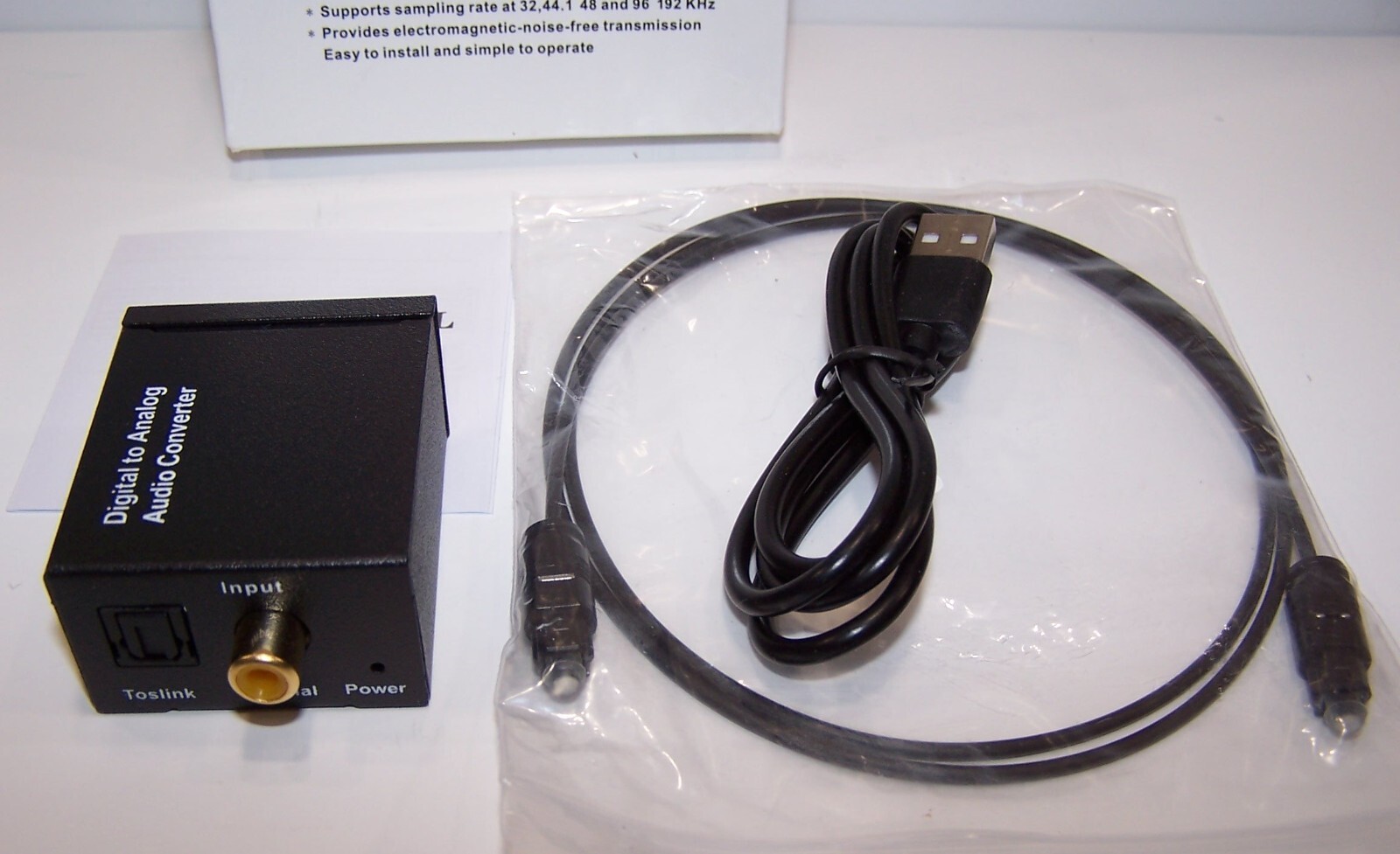 Digital Optical Coax to Analog RCA Audio Converter Adapter