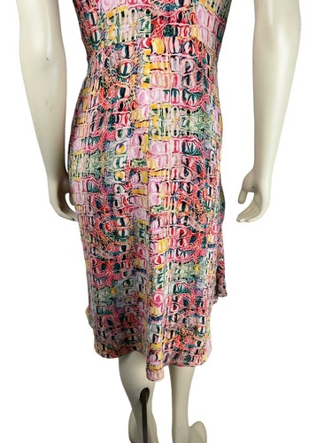 Sies Marjan Farrah Croco Printed Midi Slip Dress Size 2 Colorful Cocktail Draped - Picture 9 of 12