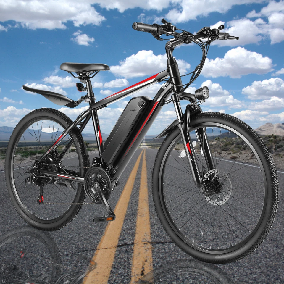 Bicicleta Eléctrica 500W 48V 26 pulgadas Bicicleta Eléctrica 21 Velocidades Bicicleta de Montaña para Hombres/Mujeres 20MPH⚡ Foto 4 de 4