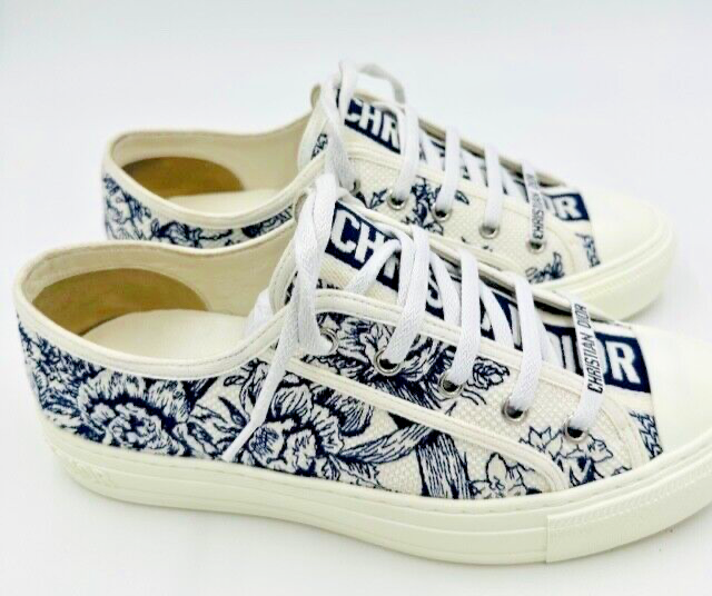 Christian Dior WALK'N'DIOR Blue Dior Oblique Cotton Sneakers Women