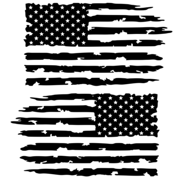 HICATDECAL Distressed American Flag Sticker - Set Of 2 Black Vinyl Decals For Car Window, Bumper & Laptop - View #4