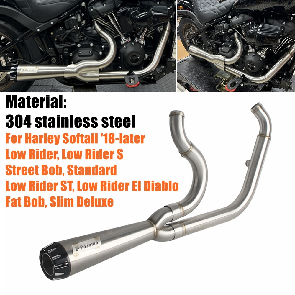 2-into-1 Exhaust System Kit Stainless Steel Muffler For Harley