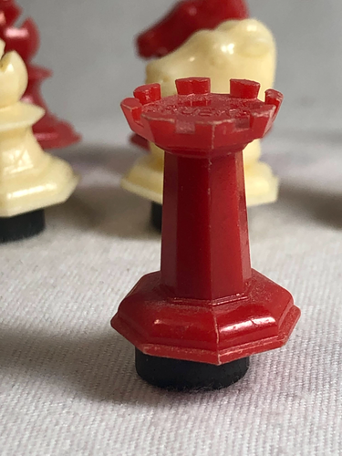 Drueke magnetische Schachfigur rot & weiß Ersatz 7/8" König Königin Turm Ritter - Bild 7 von 14