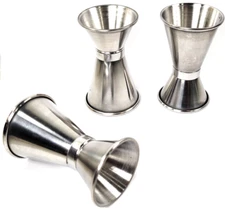 3 PCS Stainless Steel Cocktail Jigger Liquor Mixer Measure Bartender 2 Way