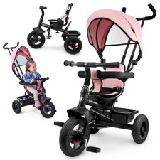 Baby Trike with Parent Handle & Canopy - Convertible Toddler Push Along Tricycle