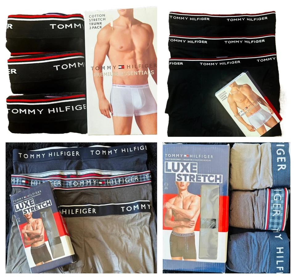 TOMMY HILFIGER Men's Boxer Briefs Underwear Extensible Stretch Soft Doux 3 Pack