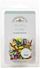 Doodlebug Chunky Brads 48/Pkg-Bon Appetit
