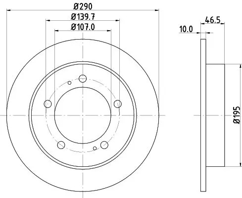 2 Disques de Frein Plein Ø 107 MM 10 MM HELLA Convient pour U. A.Suzuki Vitara - Image 2