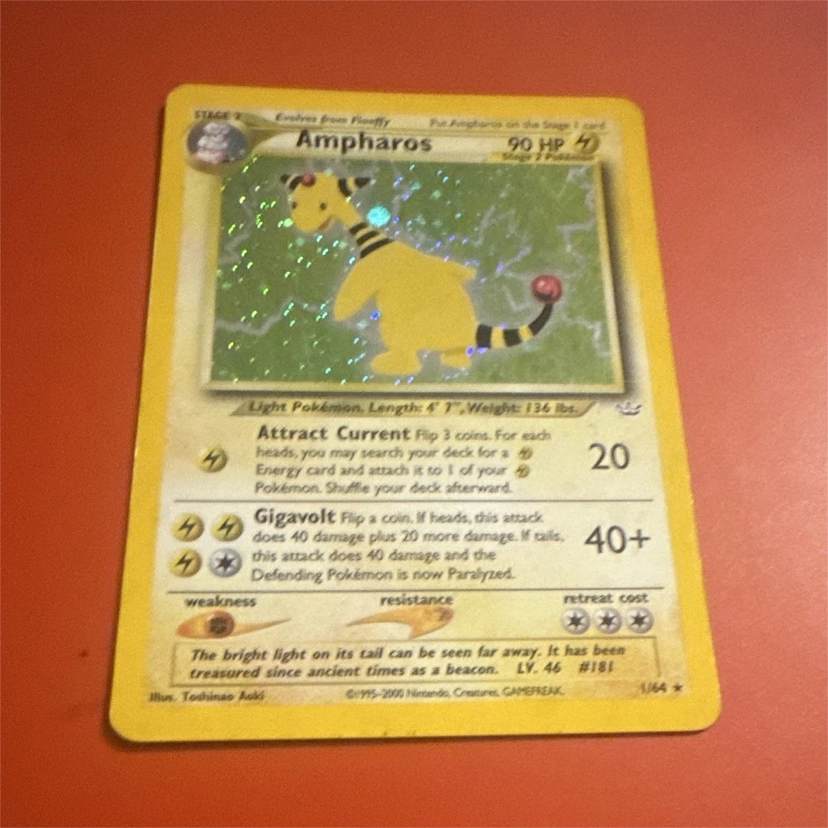 Wizards of the Coast Ampharos 1/64 Neo Revelation Holo Rare Unlimited