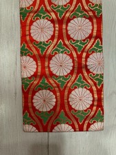 Japanese Silk Obi Red Green Gold White 