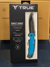 NEW True Swift Edge 4 In. Drop-Point Replaceable Blade Folding Knife Turquoise