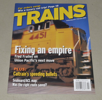 Trains Magazine RR February 2005 Union Pacific Empire Seaboard ACL Map