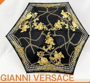 Vintage Versace Black & Gold Pattern Umbrella, Authentic