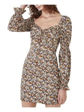 BARDOT Womens Bow At Front Neckline Long Sleeve Mini Party Shift Dress