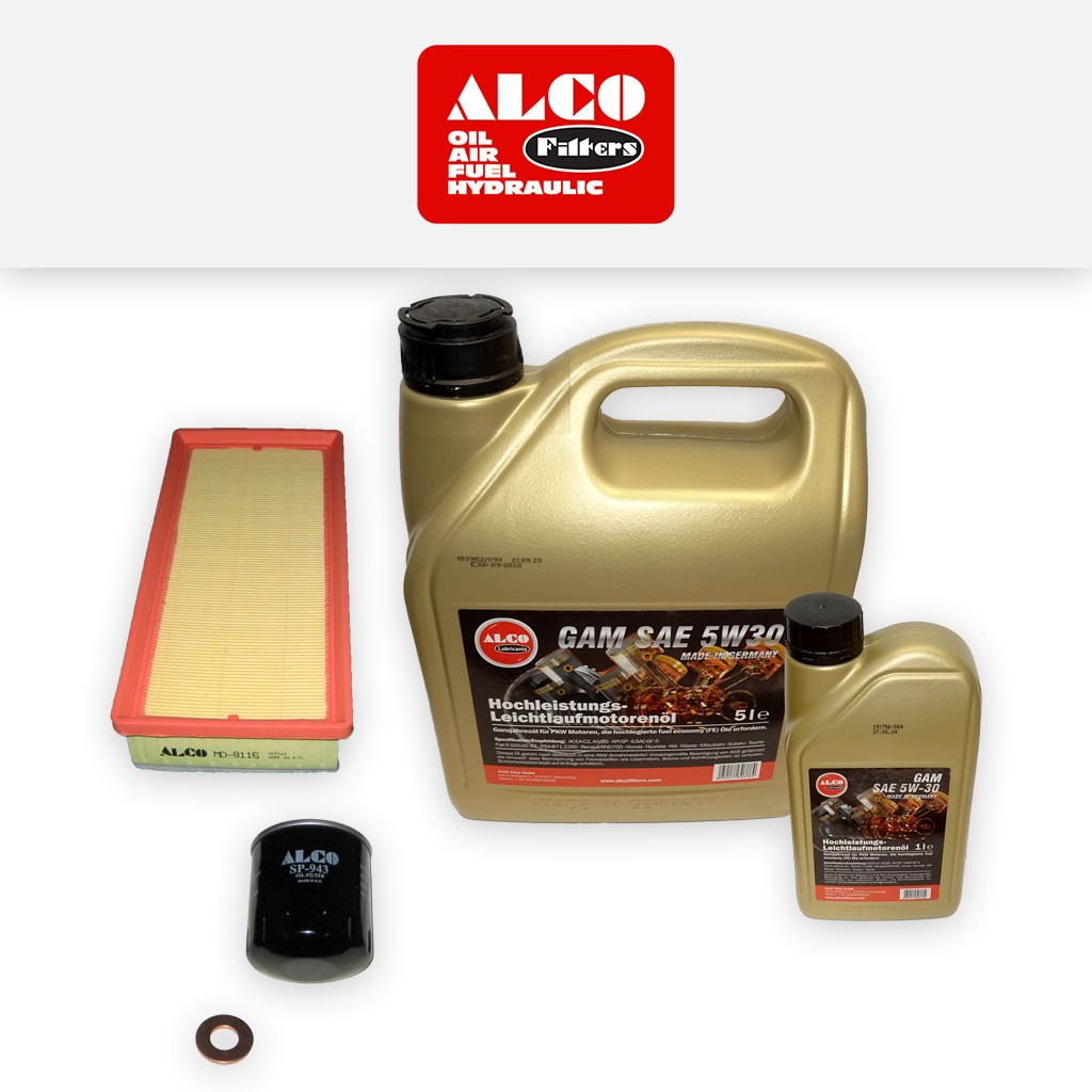 SERVICE KIT for PEUGEOT 508 2.0 HDI HYBRID ALCO OIL AIR FILTERS +OIL (2010-2017)
