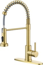 Kitchen Faucet with Pull Down Sprayer Brushed Gold High Arc Single Handle
