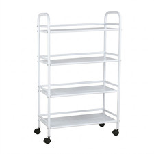 Carrello Portavivande 4 Ripiani Ruote Cucina Mobile 60x32x100 cm