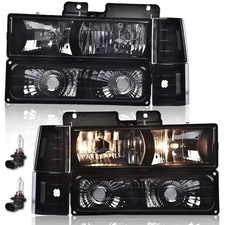 Headlights Compatible With 1994-1999 Gmc C1500 K1500 K2500 Suburban