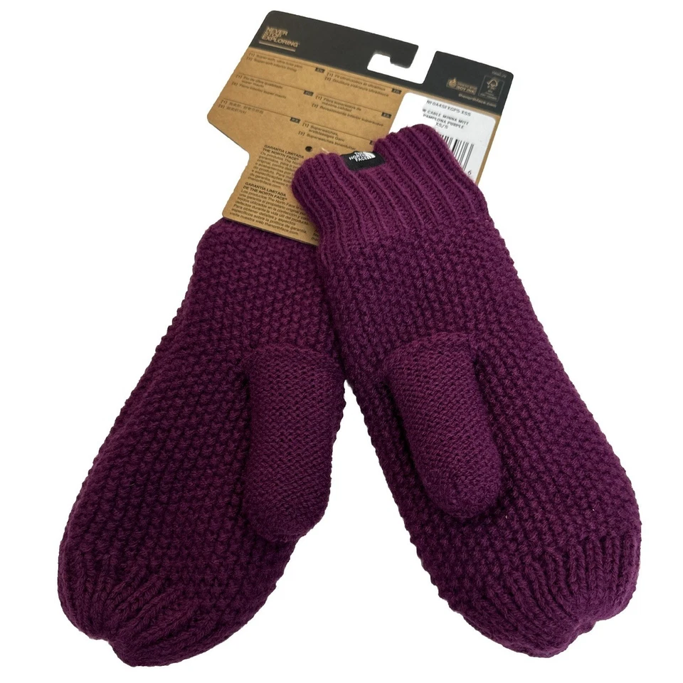 The North Face Mujer Cable Minna Mitones Pamplona Púrpura Nuevo Talla XS/S Foto 3 de 4