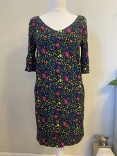 PRIMROSE PARK ANTHROPOLOGIE BLACK FLORAL PRINT DRESS Size Small Side Pockets