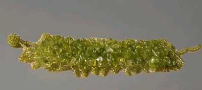 Peridot Chip and Seed Bead Wide Bracelet, c1990s