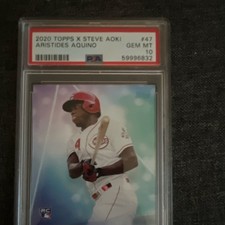 Topps 2020 X Steve Aoki Aristides Aquino Rookie #47 PSA 10 /8956 Card