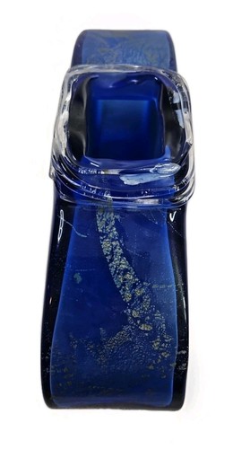 Jarrón grande de vidrio artístico Charlie Meaker azul azul azul mediados de siglo 11,5" X 5" - Imagen 8 de 13