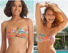 Trina Turk  Sz 8 Sea Garden Bandeau Top Swimsuit/no Strap