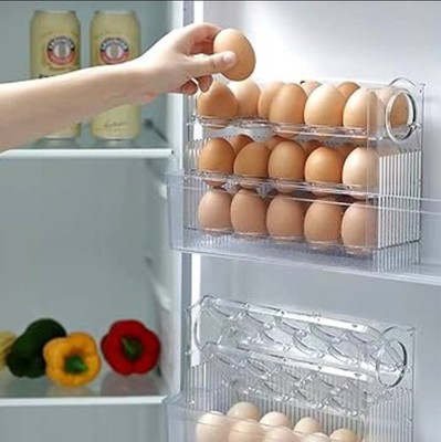 WAYIFON Egg Holder for Refrigerator Door, Egg Storage Box Creative Flip Box.. W1