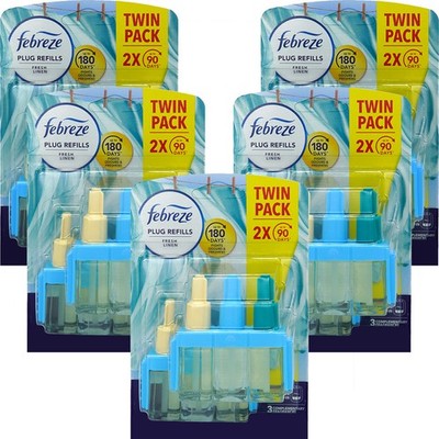 5x Febreze - 3Volution Refill Doppelpack - Fresh Linen - 2x20ml