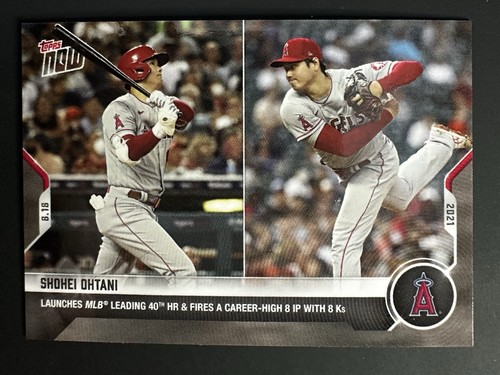 SHOHEI OHTANI 2021 Topps Now #677 AL Leading 40th HR & 8IP w/ 8K’s