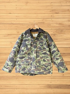 #ad #ad Vintage Cabelas Duck Camo jacket stiff with detachable waterfowl bag $100.00