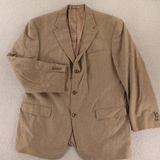 VTG Tweed Jacket XL 46R Brown Wool Cashmere Blazer Oscar de la Renta
