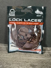 Lock Laces Brn72 Safety Boot Laces, Brown, 72" L, Pr