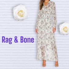 RAG & Bone Calista Long Sleeve Chiffon Maxi B...