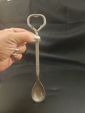 Vtg 8" The CONRAD HILTON HOTELS Drink Mixing Spoon Beer Bottle Opener USA Made