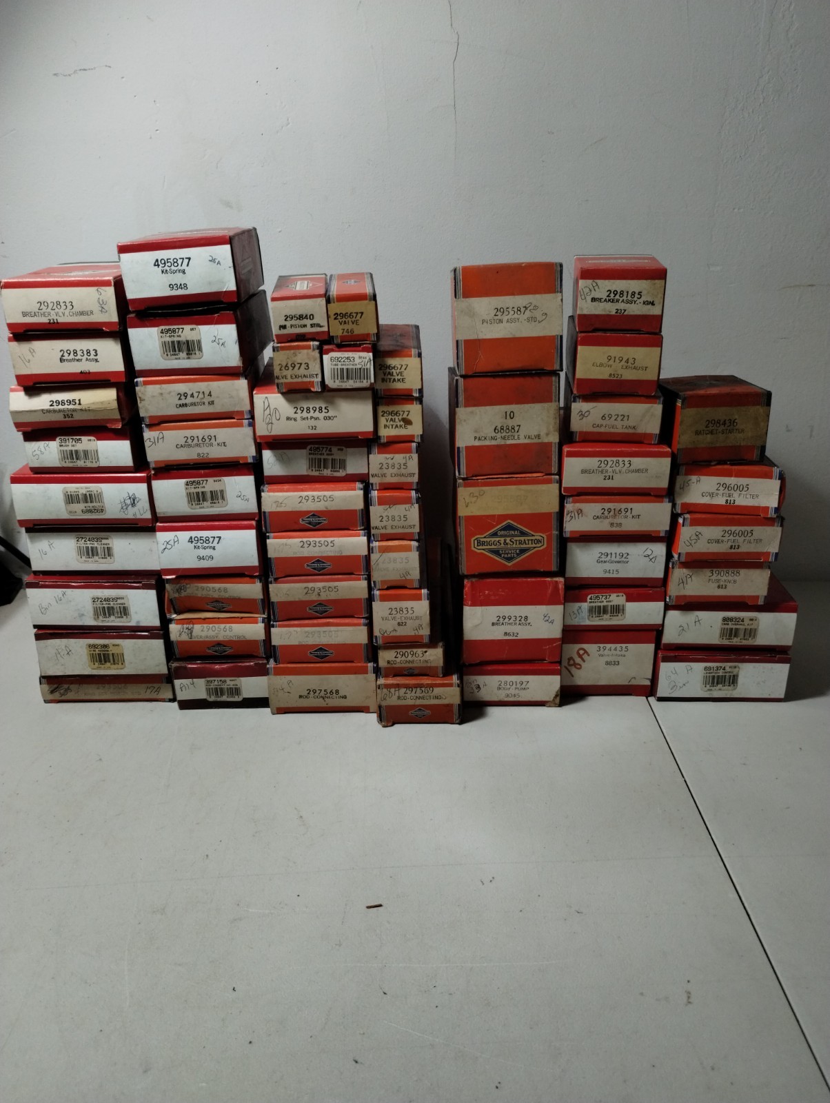 Vintage NOS Briggs & Stratton 56 pc Small Engine Parts Lot New in Boxes