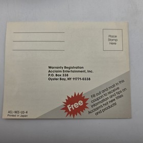 Double Dragon II 2 - Box With Reg Card - Nintendo Nes - Shrink Wrap (No Game)