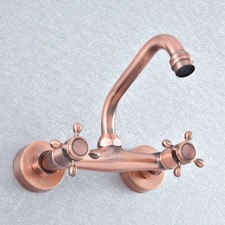 Antique Red Copper Kitchen Faucet Bathroom Sink Mixer Tap Wall Mount hwzh053-3