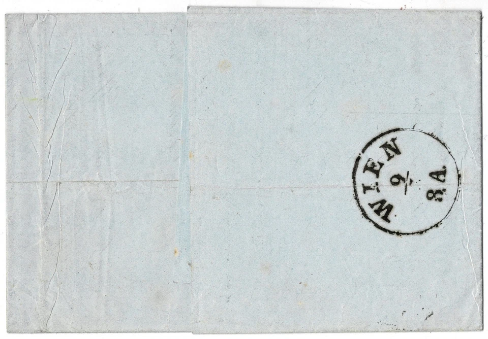 Austria / Lombardía-Venecia - Carta doblada 1864 de Verona a Stockerau Foto 4 de 4