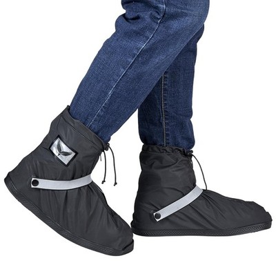 Waterproof Rain Boot Shoe Covers for Men Women with Reflector, Black Non-slip...