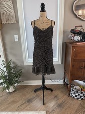 Guess Black Mini Dress Gold Animal print Size 14