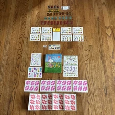 Vtg 80s Easter Lot: Sun Hill Egg Wrappers, Dennison Stickers, Peanuts Decorating