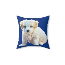 Bichon Frise Spun Polyester Throw Pillow