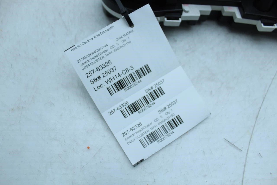 Speedometer Cluster Thru 4/04 MPH Base Fits 03-04 MATRIX 75244 - Image 2 of 4