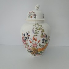 VINTAGE !!! AYNSLEY - "SOMERSET" Lidded Oak Vase 8,5" / 22cm Tall Summer Fruits