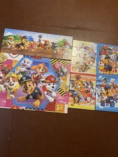 PAW PATROL set of 6 Wood Jigsaw Kids Puzzle in Wooden Storage Box 24 16 8 pieces