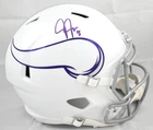 Justin Jefferson Autographed Vikings F/S ALT Speed Helmet - Beckett W Holo